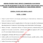 Official Syllabus for Deputy Educational Officer and GR-! Headmaster in AP