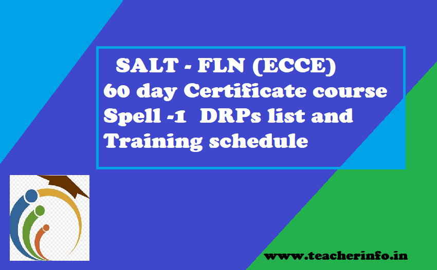 FLN (ECCE)- 60day Certificate course – Spell -1  DRPs list and Training schedule