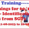 SALT Trainings for 60/120 days. Identification of DRPs from SGT Teachers