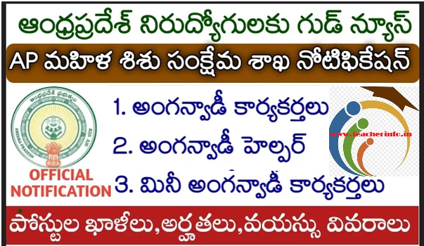 AP లో మహిళ అభివృద్ధి శిశు సంక్షేమ శాఖ లో 65 ఉద్యోగాలకు నోటిఫికేషన్