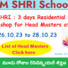 PM SHRI:  3 days Residential National Workshop for Head Masters at Delhi