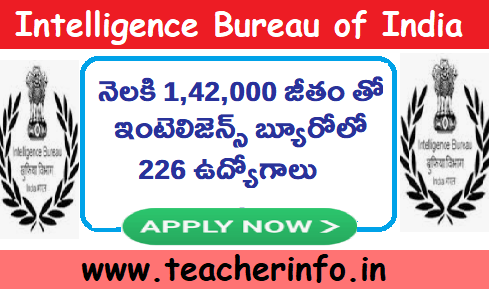 నెలకి 1,42,000 జీతం తో ఇంటెలిజెన్స్ బ్యూరోలో 226 ఉద్యోగాలు .. ఎవరు అర్హులు అంటే..