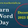 Learn a Word A Day – December 2023 words list