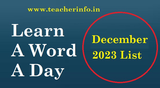 Learn a Word A Day – December 2023 words list