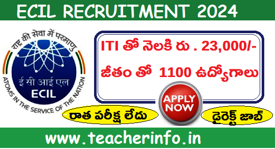 Jobs with ITI:  ఐటిఐ తో నెలకి రు . 23,000/- జీతం తో ECIL లో 1100 ఉద్యోగాలు.. వివరాలు ఇవే..