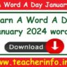 Learn a Word a Day – January 2024 Words list