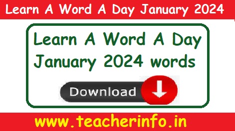 Learn a Word a Day – January 2024 Words list