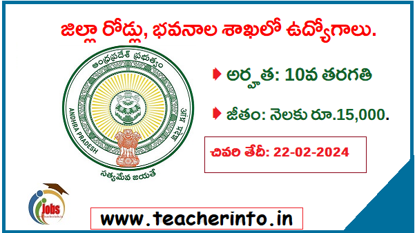 పది పాసైతే చాలు నెలకి 15,000/- జీతం తో R & B లో ఉద్యోగాలు.. అప్లై చేయండి